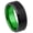 Green, variant on Tungsten Black Plated Purple Anodized Aluminum Sleeve Ring Size 9