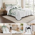 thumbnail image 6 of King Quilt Set 96''x106'', Retro Eucalyptus Leaves Lightweight Summer Bedspread Coverlet Set with 2 Pillow Shams, Rustic Pastoral Botanical Breathable All Season Quilt Bedding for Bedroom/Guest Room, 6 of 9