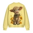 thumbnail image 5 of SCRAWLGOD Highland Cow Sunflower Print Yellow Womens Long Sleeve Crewneck Zip Up Sweatshirts Jackets Full Zip Up Lightweight Jacket Casual Loose Outwear Coat with Pockets, XXL, 5 of 7