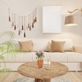 thumbnail image 4 of Cotton Tassel Wall Hanging Boho Macrame Wall Decor 55.7 x 29.5in Goldenrod Woven Rope Handmade Wood Beads Wall Tapestry Art Ornament for Home Living Room Bedroom Background Decor, 4 of 9