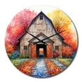 thumbnail image 2 of Designart "Barn consistency Pointillism I" Countryside Oversized Wall Clock, 2 of 5