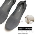 thumbnail image 4 of LEDINEY Women's Flats Slip-on Shoes Comfortable Walking Shoes Flats for Women Dressy Ballet Shoes (US 6, Gray), 4 of 8
