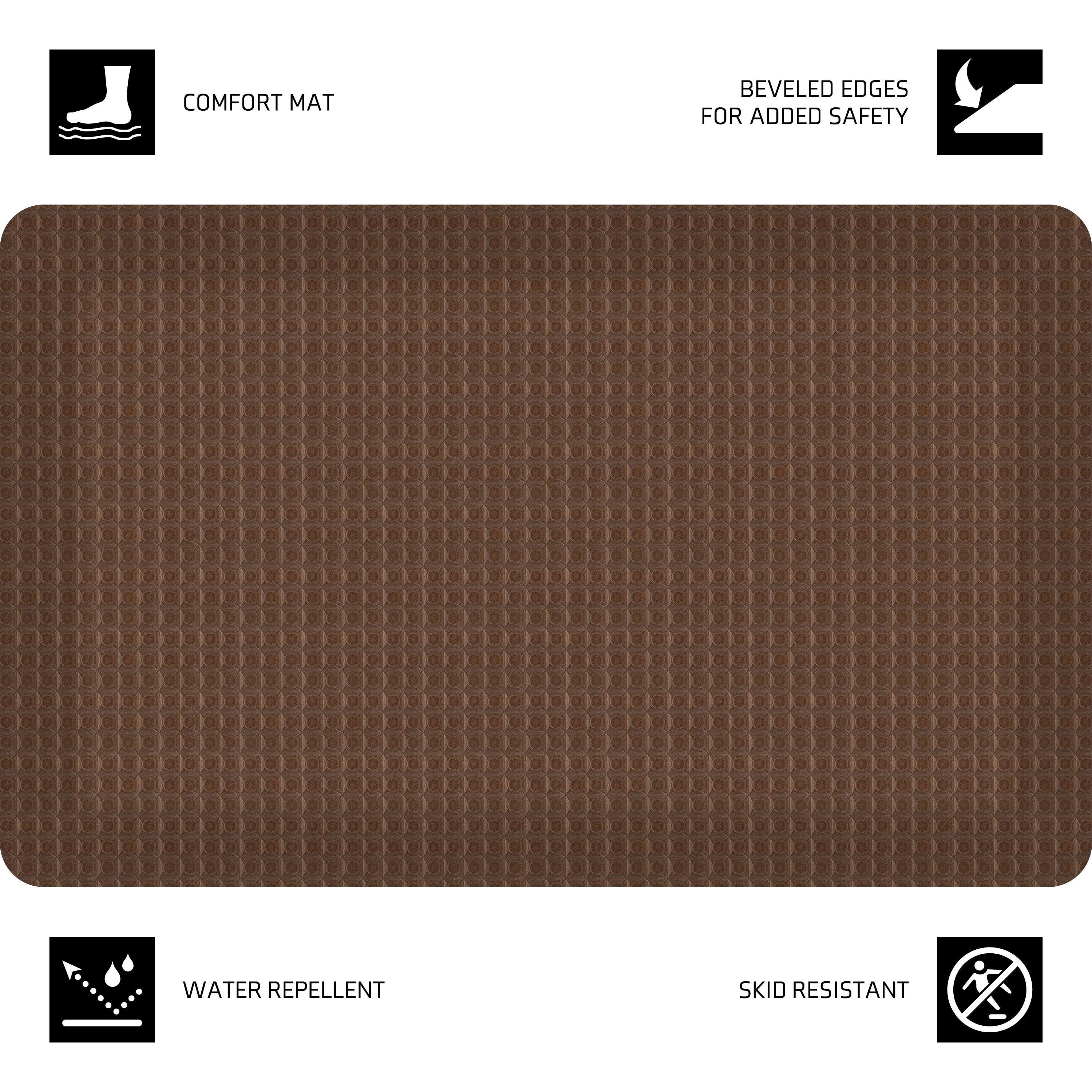 Better Homes & Gardens Gel Comfort Kayla Collection Brown Basket 20" x 32" Anti-Fatigue Kitchen Mat