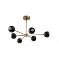 thumbnail image 2 of 6 Light Modern Raw Brass chandelier light Fixture, 2 of 2