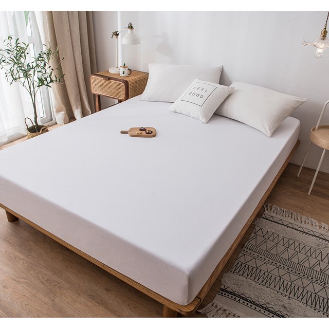 Juego de gorro de cama impermeable para hotel, lijado de color sólido, funda protectora de sábana para colchón a prueba de orina para bebé