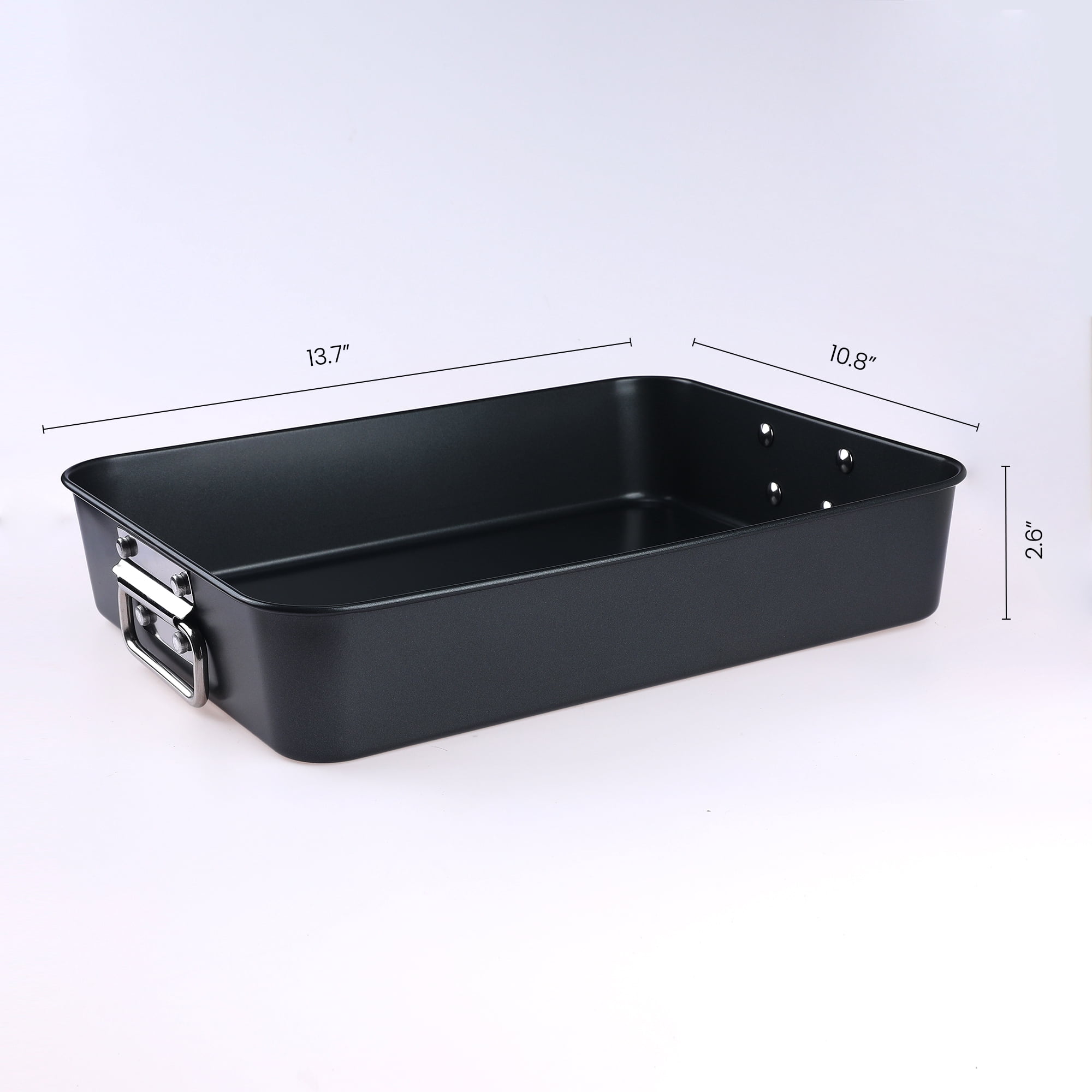 Unique Bargains Nonstick Baking Sheet Pan Black 13.7*10.8*2.6in