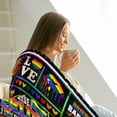 thumbnail image 4 of Pride Blanket Rainbow Pride Throw Blanket Colorful Soft Cozy Warm Flannel Fleece Throw Blanket, Gifts for Adults, Blankets, Blanket Gifts for Couch Sofa Bed Travel 50"X60", 4 of 6
