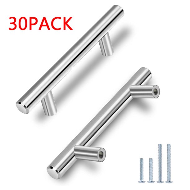 30 Pack 5'' Pulls Brushed Nickel Stainless Steel Kitchen Drawer