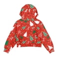 thumbnail image 5 of Xoenoiee Christmas Tree Star Print Girls Half Zip Sweatshirts Fleece Stand Collar Long Sleeve Hoodies Xmas Oversized Pullovers with Pocket, Size 7-8 Years, 5 of 7