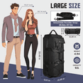 thumbnail image 4 of YMWVH 90L Wheeled Rolling Duffle Bag, 34-inch Waterproof Travel Luggage with Shoulder Strap & Hidden Backpack Straps, Foldable Carry-On for Camping, Black, 4 of 9
