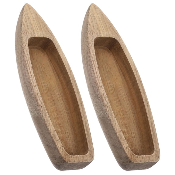 2 Pcs Wooden Boat Crafts Home Decor Nautical Tabletop Ornament Sculptures Crafting Model Office