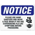 thumbnail image 1 of Please Use Hand Sanitizer And Wear A Face Mask Sign, OSHA Sign, 18x24 Corrugated Plastic, 1 of 1