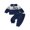 Blue, variant on RUINIXCW Toddler Baby Boy Winter Fall Outfits Contrast Patch Long Sleeve Button Lapel Sweatshirt and Pants 2 Piece Set