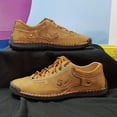 thumbnail image 3 of Microfiber Handmade Sneakers Men Vintage Loafers Male Casual Shoes Lace-Up Streetwear for Man Anti-Skip Rubber Outsole Plus Size 40-48, 3 of 9