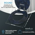 thumbnail image 4 of Sanilo Soft Close Toilet Seat ROUND, Quiet and Slow Close Lid and Seat, Strong Bumpers and Hinges Marble Dark Blue, 4 of 8