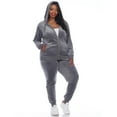 thumbnail image 4 of White Mark Women's Plus Size 2 Piece Velour Tracksuit Set, 4 of 5