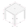 thumbnail image 2 of CorLiving Gallant Square Aluminum and Poly-Wood Outdoor Dining Table with Umbrella Hole, Silver Grey/Taupe, 2 of 9