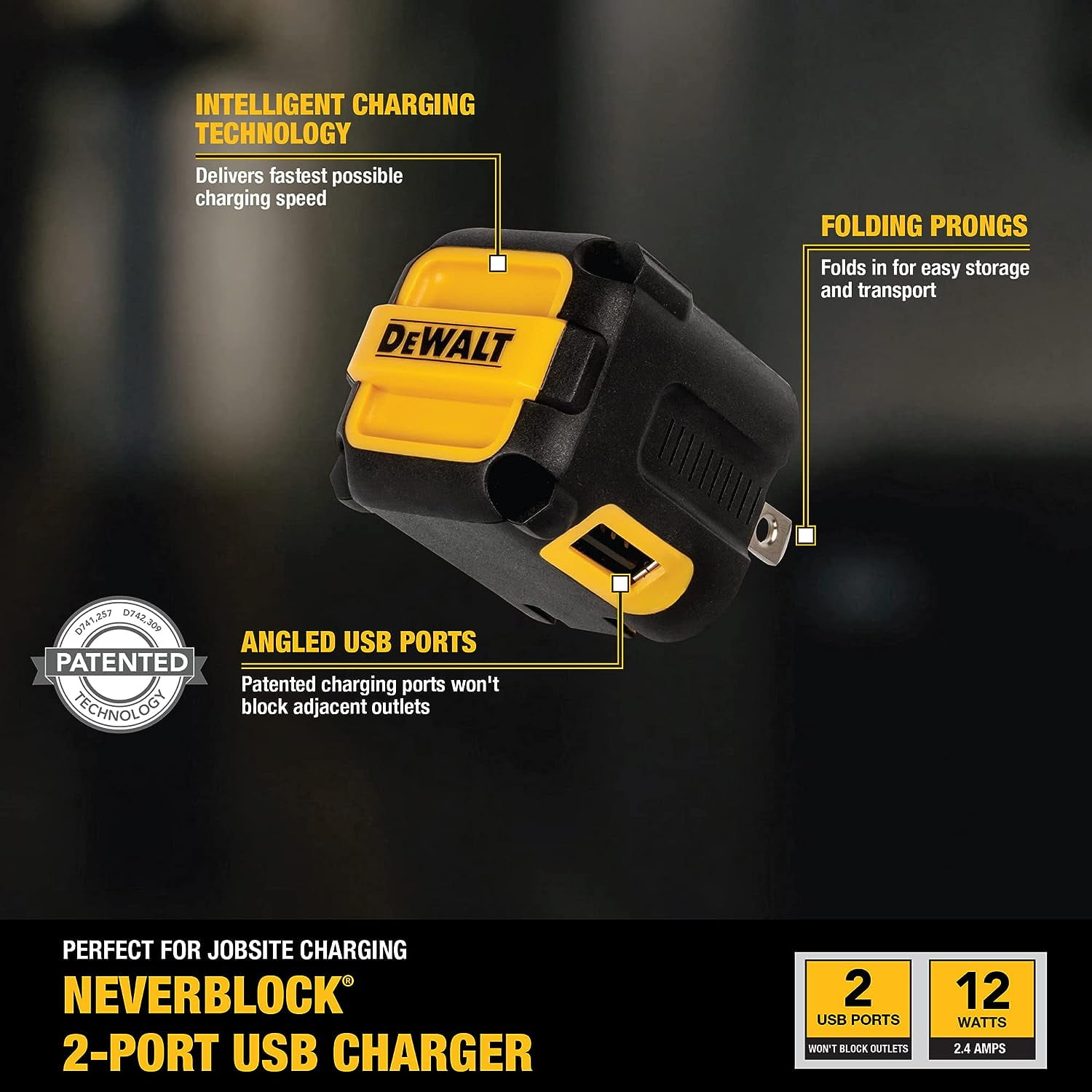 DeWalt 131 0849 DW2 USB Charger, 2-Port - Quantity 1