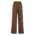 thumbnail image 4 of CLOISE Women's Plus Palazzo Pants with Pockets Plus Size Drawstring Long Pants Wide Leg Casual Print Baggy Trousers Vacation Clothes, 4 of 4