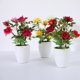 thumbnail image 2 of Mini decoración floral de rosas reales, flor Artificial, planta de simulación en maceta, bonsái (rojo) JM JM, 2 of 4