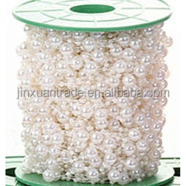 Venta al por mayor de perlas de imitación chapadas en oro, decoración de regalo, cuentas de Navidad, accesorios de boda y Navidad, hilo para colgar cuentas