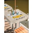 thumbnail image 2 of Outdoor Tablecloths with Umbrella Hole & Zipper, Bees Gnomes 60x60 Inch Square Tablecloths, Spring Floral Daisy Farmhouse Rustic Waterproof Table Cloth, Patio/Pool/Picnic Table Covers, 2 of 8