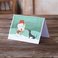 thumbnail image 2 of Black Tan Dachshund Snowman Christmas Greeting Cards and Envelopes Pack of 8, 2 of 2
