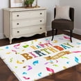 thumbnail image 4 of Happy Birthday Large Area Rugs for Bedroom Living Room, Soft Non Slip Carpet Bedside Rug, Colorful Words Rectangular Floor Cover Kitchen Accent Rug 2.7'x5' for Dining Room/Office, 4 of 9