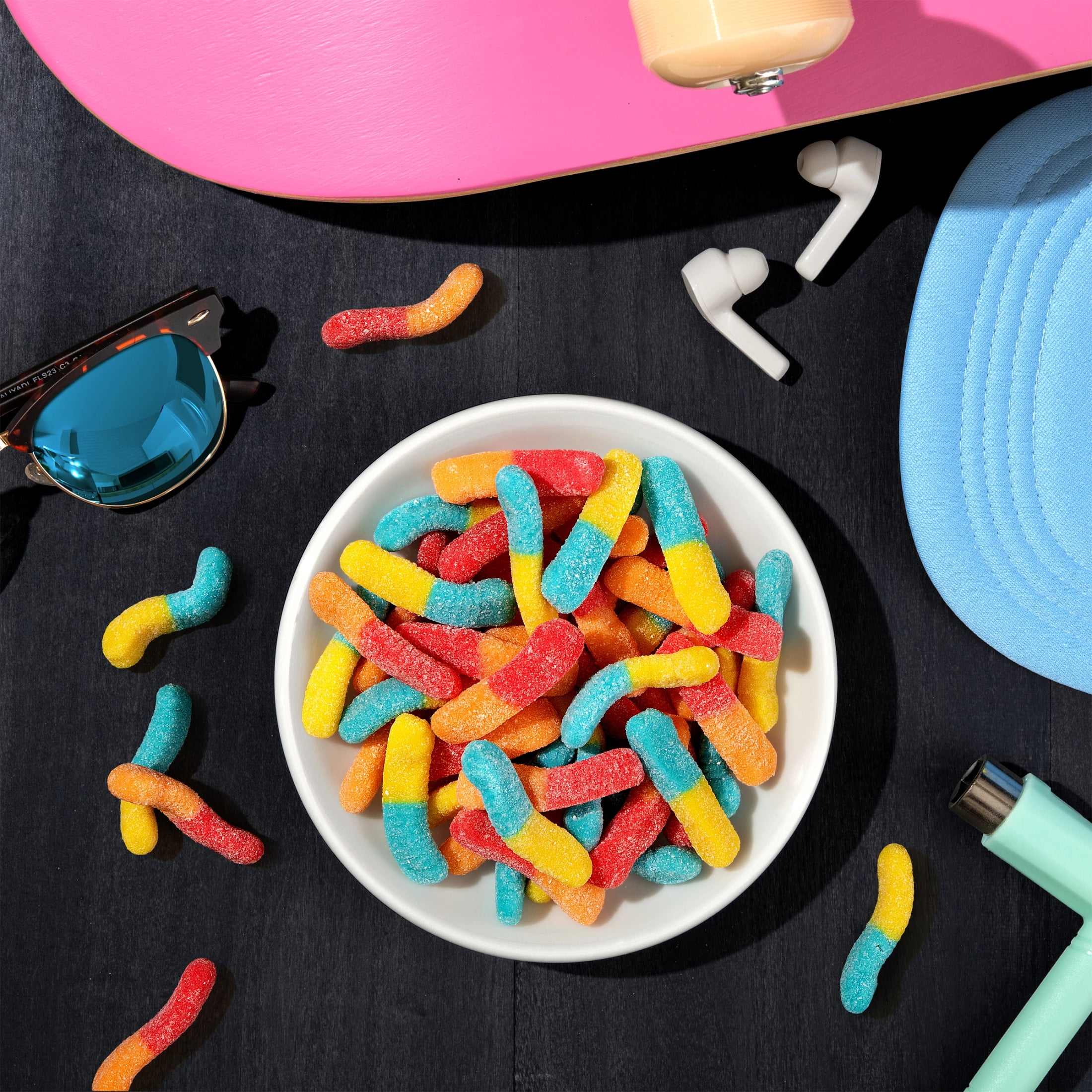 Trolli Sour Brite Crawlers Candy Fruit Punch Gummy Worms 5 oz