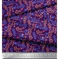 thumbnail image 2 of Soimoi Purple Poly Georgette Fabric Diamond Geometric Fabric Prints By Yard 52 Inch Wide, 2 of 5