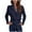 Navy, variant on Women's Cropped Corduroy Jackets Casual Long Sleeve Lapel Cardigan Button Coats with Belt Soft Trendy Plain Jackets