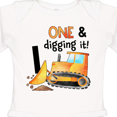 thumbnail image 4 of Inktastic One and Digging It Bulldozer 1st Birthday Boys or Girls Long Sleeve Baby Bodysuit, 4 of 5