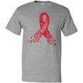 thumbnail image 3 of Inktastic Heart Health Awareness Red Ribbon Made of Hearts T-Shirt, 3 of 5