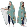 thumbnail image 2 of Wearable Blanket,Chihuahua and Footprints Hooded Wearable Flannel Blanket for Adults & Teens,Winter Poncho Shawl Wrap Cape Cozy Anti-Pill,50"x60", 2 of 5