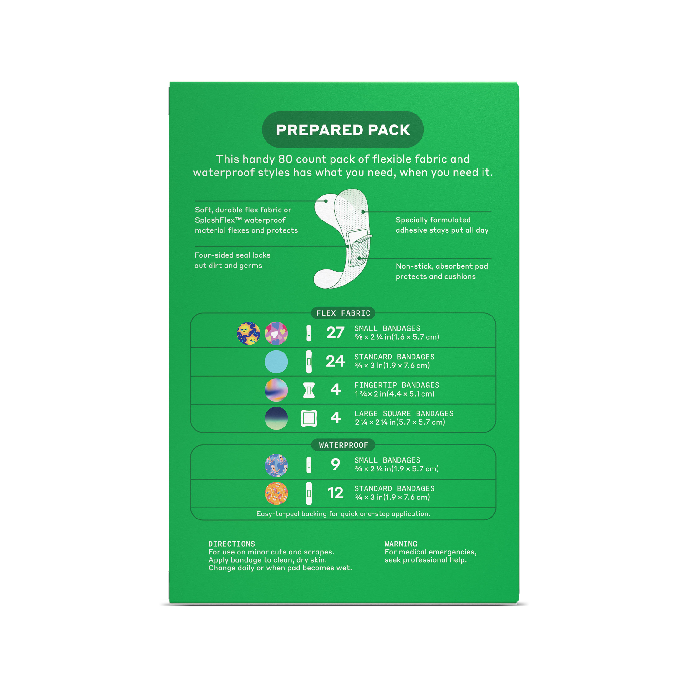 Welly Flex Fabric Bandages Assorted Patterns Family Pack 80 Count photo 3