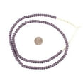 thumbnail image 2 of The Bead Chest Purple White Heart Beads 6mm Ghana African Round Glass Large Hole 26 Inch Strand Handmade, 2 of 4