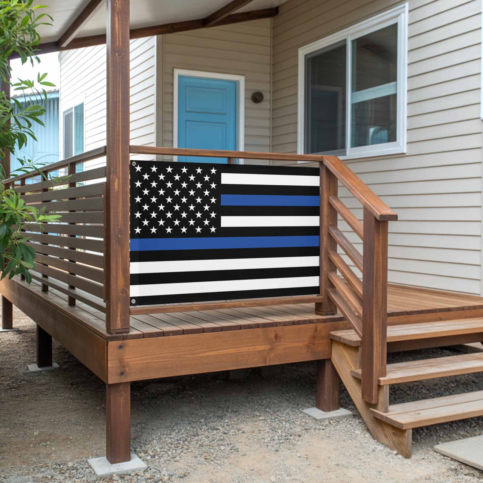 4th of July Flags for Outside 3x5 ft Blue Line USA Flag Outdoor Flags Double Sided Grommets Men And Women's Law Enforcement Patio Yard Flag for Outdoor Party Porch Independence Day