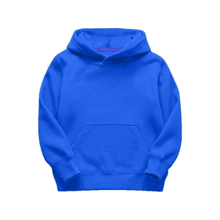 

Fshinging Sweatshirts for Toddlers Kids Child Boys Girls Solid Long Sleeve Patchwork Hooded Thickened Warm Pullover Blouse Outfits Clothes Tops