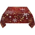 thumbnail image 3 of Christmas Tablecloth 60x60 Inch Square Gold Love Heart Shape Red Snowflakes Tablecloths Fabric Farmhouse Xmas Winter Holiday Table Cloth Decorative for Picnic Party Home Indoor Outdoor, 3 of 5
