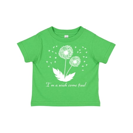 

Inktastic I m a Wish Come True Dandelion in White Gift Toddler Boy or Toddler Girl T-Shirt