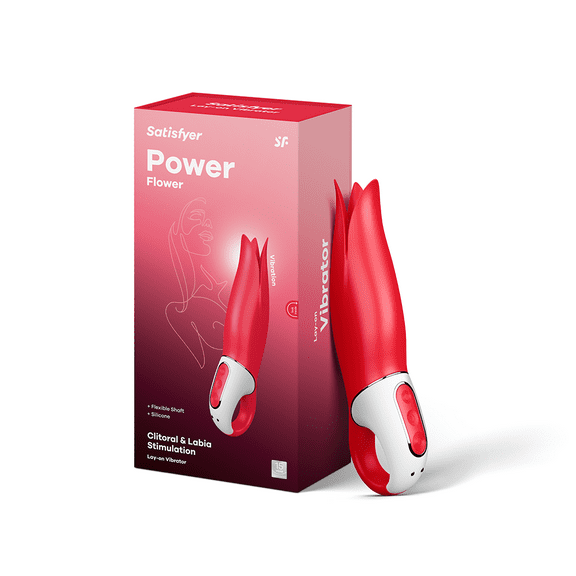 Satisfyer Power Flower Vibrator - G-Spot and Clitoris Stimulator, Vibrating Dildo, Fluttering Petals, 12 Vibration Programs - Waterproof, Rechargeable