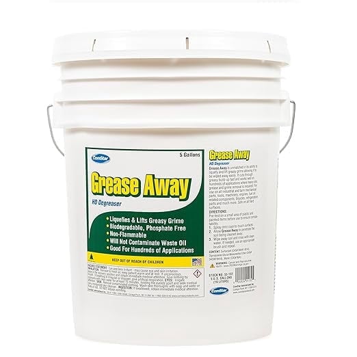 ComStar Grease Away, 5 Gallons, HD Degreaser Industrial Strength Heavy Duty Cleaner, Water Soluble Formula, Safe On All Hard Surfaces, Low Odor, Multi-Purpose Cleaning Solution (55-132)