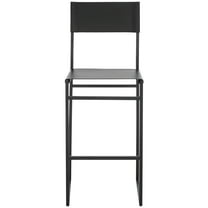 SAFAVIEH Layne Scandinavian Style Rectangle Barstool, Black (18 in. W x 18 in. D x 43 in. H)