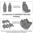 thumbnail image 2 of Car Seat Cover for CHEVROLET TRAX 2026, Black Car Seat Covers, Waterproof Leather Full Set of 5 Seats Wear Resistance Beautify Interior, Protect Car Seats, 2 of 9