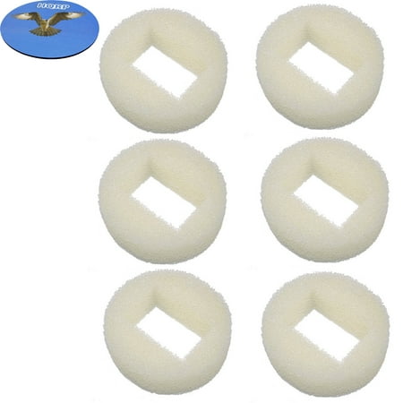 Foaming Toilet Bowl Cleaner - HQRP 6-Pack Foam Pre-Filter for Drinkwell 360 Plastic Pet Fountains Water Bowl D360-RE / Petsafe RF360PRE + HQRP Coaster