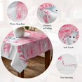 thumbnail image 5 of Pink Snowman Christmas Table Cloth Waterproof Tablecloths, Xmas Balls Snowflake Tablecloth Dining Table Cover for Kitchen Party Tabletop Outdoor, Square Tablecloth 54x54 Inch, 5 of 9