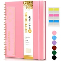 A4 Spiral Journal Notebook, 8.5 x 11 Lined Pages, 100 GSM Thick Paper, Durable Cover for Office Meetings Study Notes, Pink
