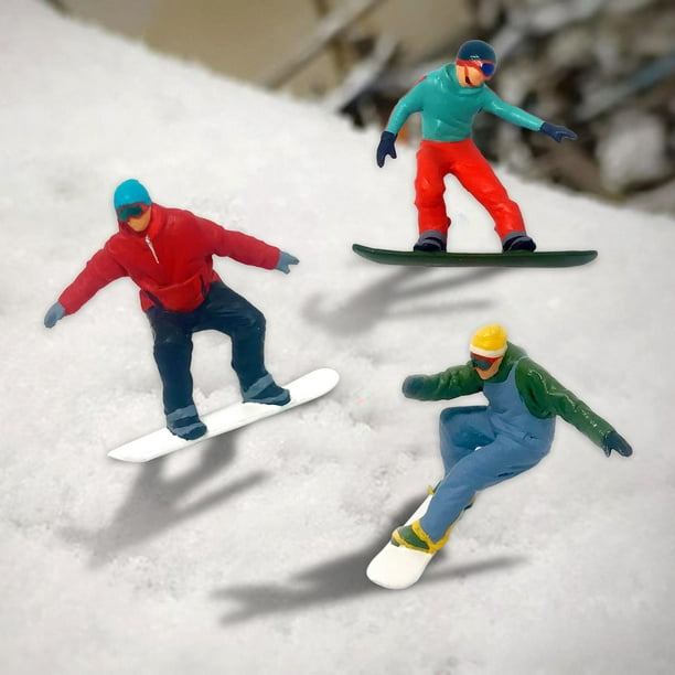 6/64 Échelle Résine Miniature Ski Gens Minuscules Figure Disposition  Paysage 