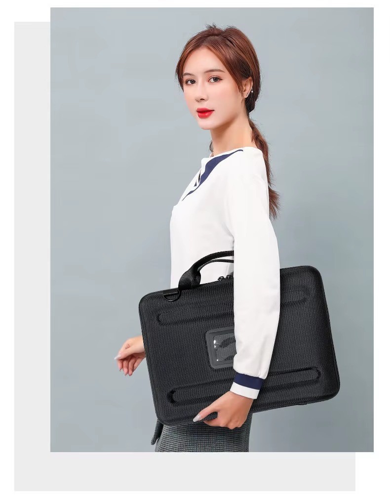 Laptop Sleeve Shoulder Bag Shockproof Computer Bag Waterproof EVA Protective Carrying Case