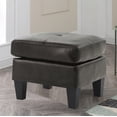 thumbnail image 4 of Passion Furniture Newbury Black Faux Leather Upholstered Ottoman, 4 of 6